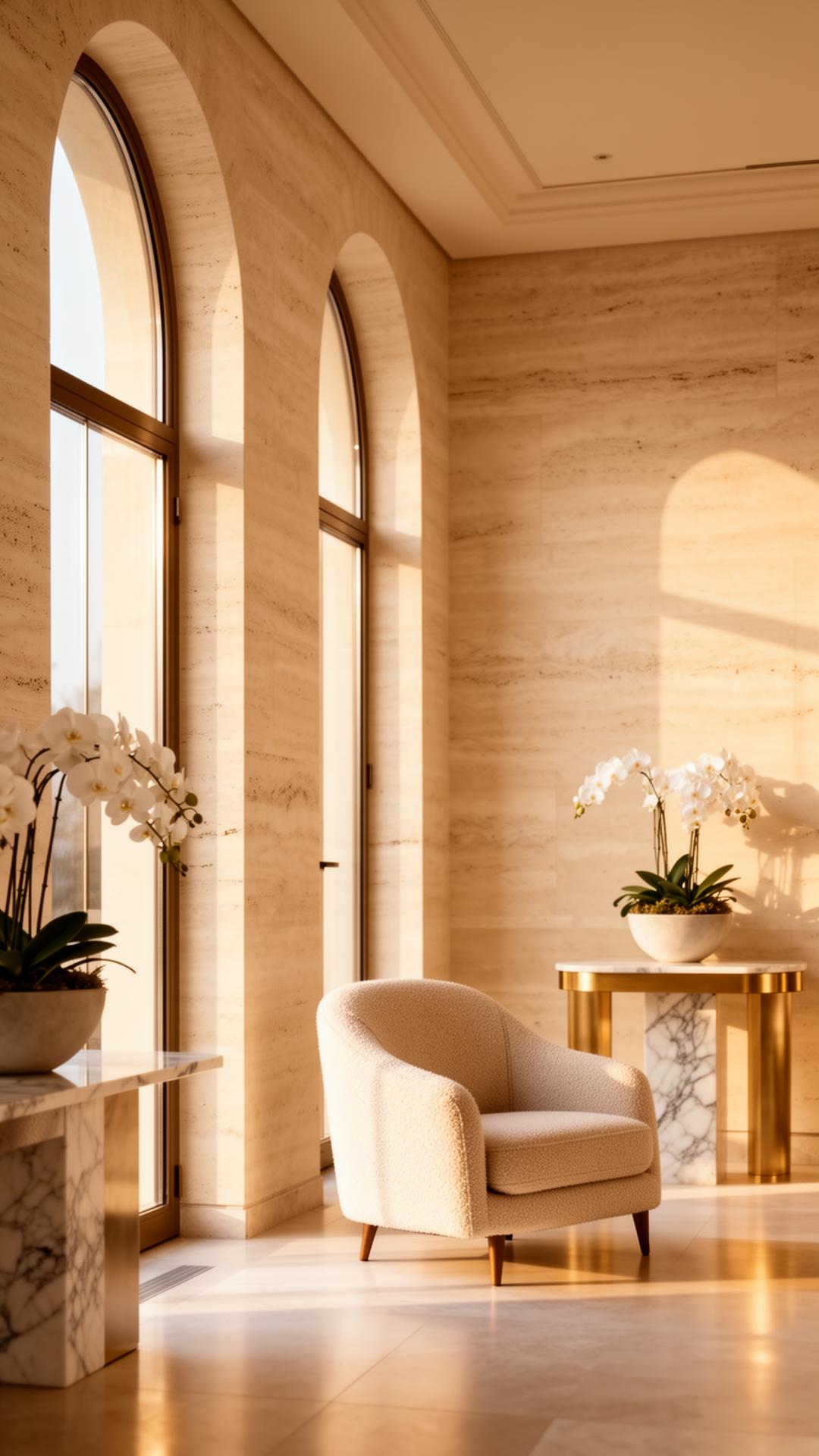 Bright, airy wellness lounge at Serenya Institute with natural light, neutral tones, and lush greenery